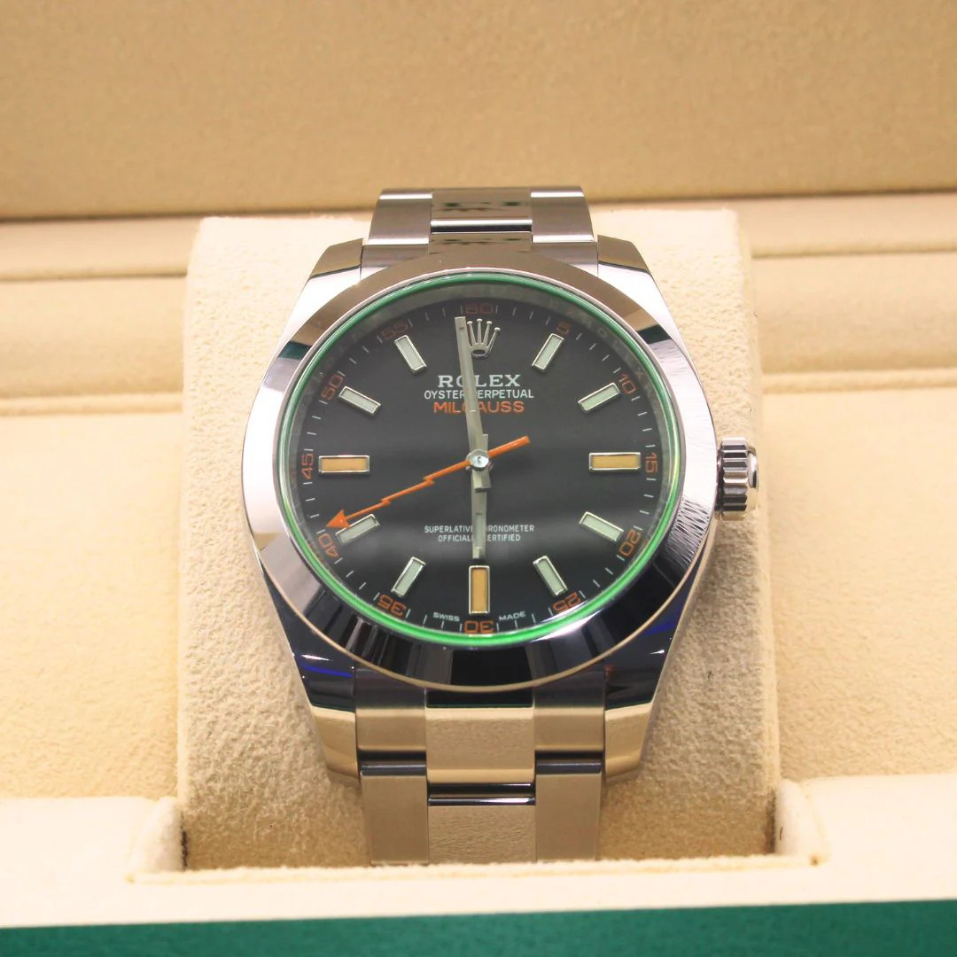 Rolex Milgauss 116400GV Oyster Bracelet Black Dial Stainless Steel 2021