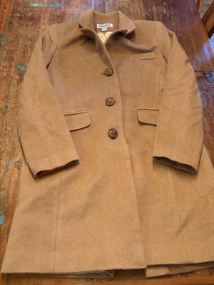 Ladies Jonathan Michael 100% Camel Hair Vintage Pea Coat Size 12