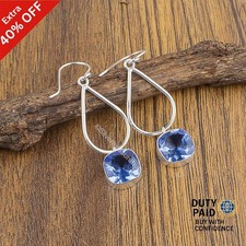 Sterling Silver Cushion December Tanzanite Gemstone Mother New Earrings Jewelry