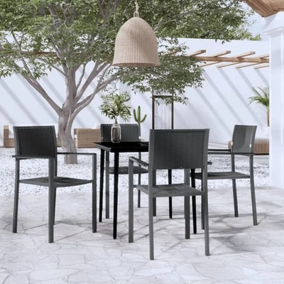 Juego de comedor para jardín 3/5/7/9 piezas blanco/Negro Multitalla vidaXL - Imagen 1 de 4