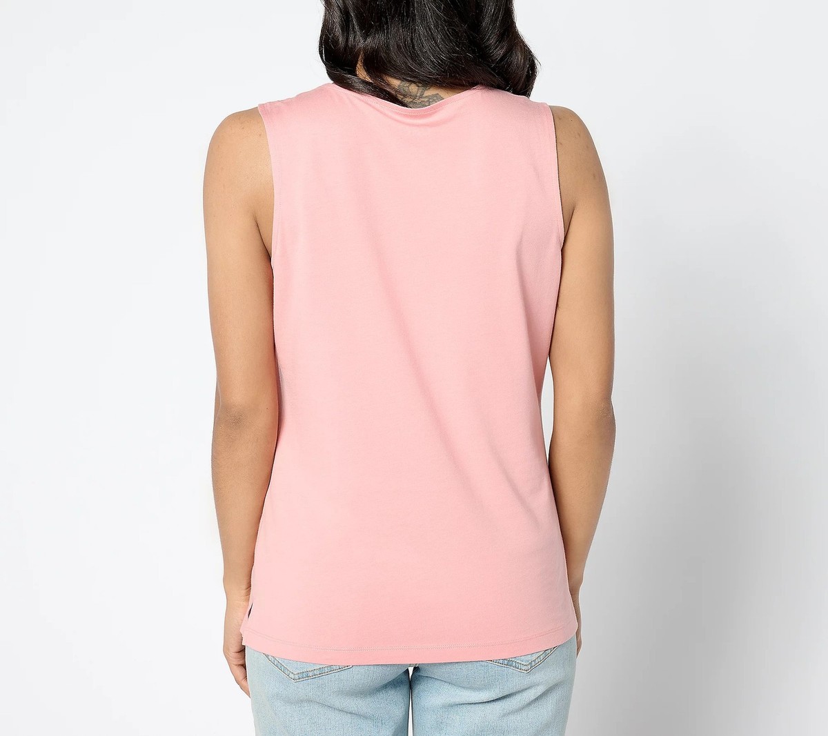 Denim & Co. Essentials Modal Blend Jersey V-Neck Tank Top Blush