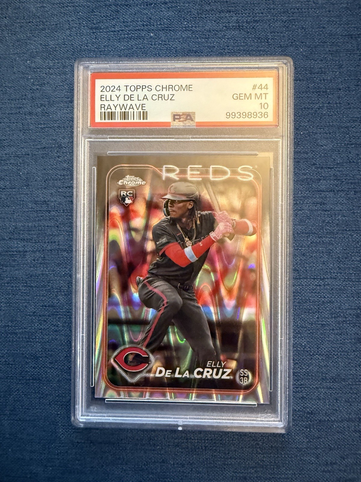 2024 Topps Chrome - Elly De La Cruz #44 RayWave Refractor (RC) PSA 10 Reds