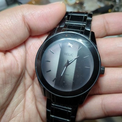 Works Relic by Fossil Rylan Quartz Men's Watch Black 45mm - Broken Band