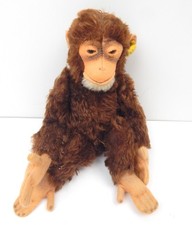 7D Steiff Monkey Plush Figure Jocko ? w/ Partial Yellow Ear Tag & Button