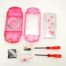 Transparent Clear Pink Housing Shell Case Kit for Sony PSP 1000