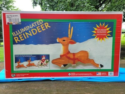 General Foam Reindeer Blow Mold New In Opened Box For Sleigh #6480