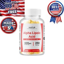 Alpha Lipoic Acid 600mg - 250 Softgels  250 Servings USA stock and Made