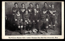 1910's The Western Bloomer Girls Champion Baseball Club, Watervliet, MI RPPC