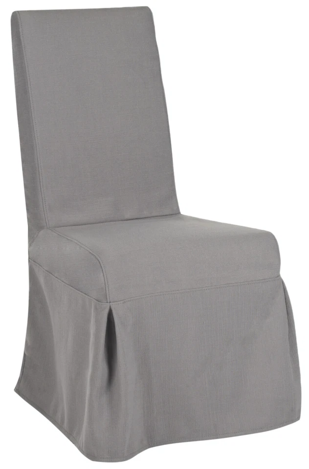 SAFAVIEH Adrianna 19''H Linen Slipcover Chair Set of 2 | Artic Grey | - Image 3 of 4