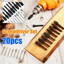 20PCS 1/8" HSS Router Bit Rotary Burr File Milling Drill Cutter Grinding Carving