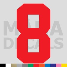 Number Eight 8 Vinyl Die Cut Decal Sticker - Jersey Sport Athlete Varsity