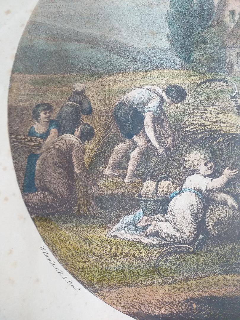 Bartolozzi F., two original etchings late 19th century "December" and "August" .