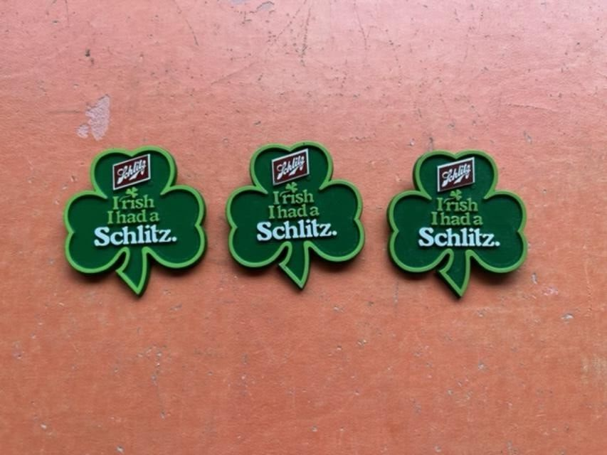 LOT OF 3 VINTAGE Beer Advertising Irish I Had A Schlitz 1981 Shamrock
