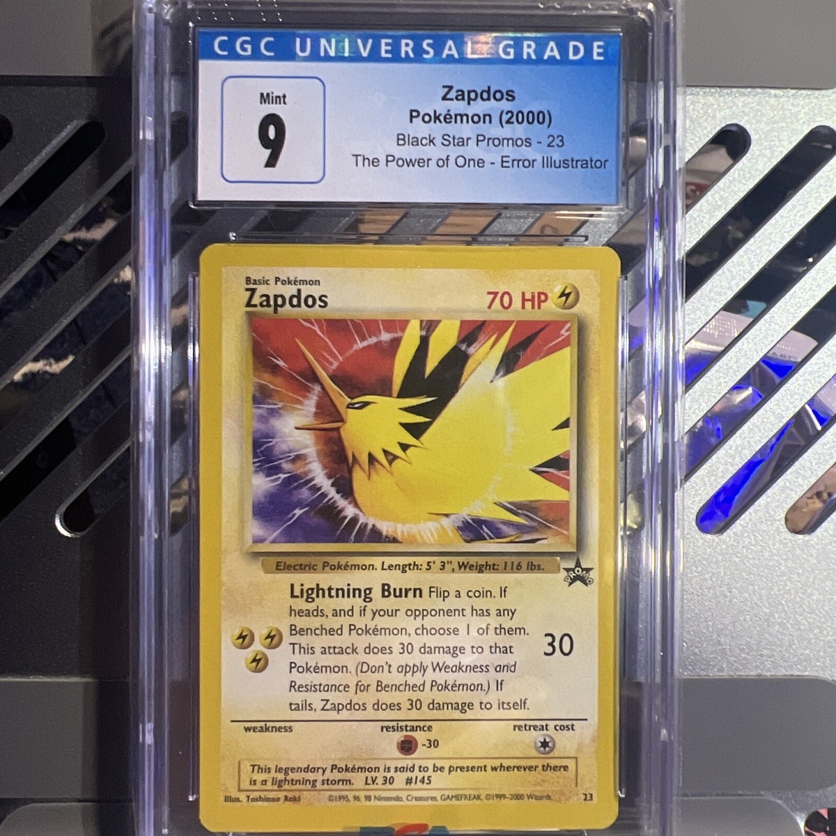 🔥🔥Black Star Promo 23 Zapdos CGC 9 - ERROR - Illustrator | eBay