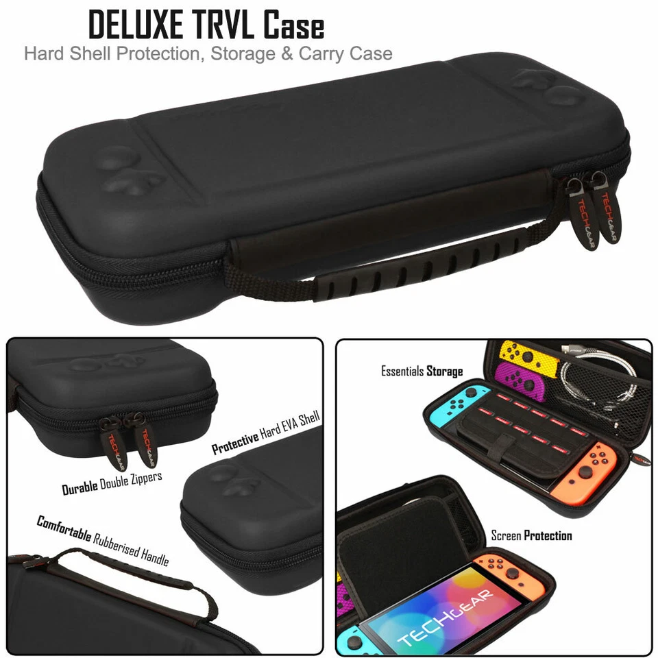 Bundle for Switch OLED, Case, Holder, Grips, Cover, 2x Screen Protectors, 2m USB - Image 2 of 4