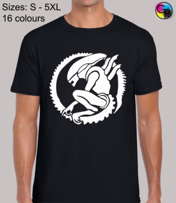 Alien Circle Silhouette Sci Fi Ripley Nostromo Neuheit Regular Herren T-Shirt