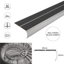 3.22m Anti Slip Bullnose Stair Nosings Step Nosing Edge Profile 85x 40mm