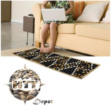 Real Pebbles Cobblestone Foot Massage Mat Anti-slip Bathroom Rug Kitchen 59X16.5