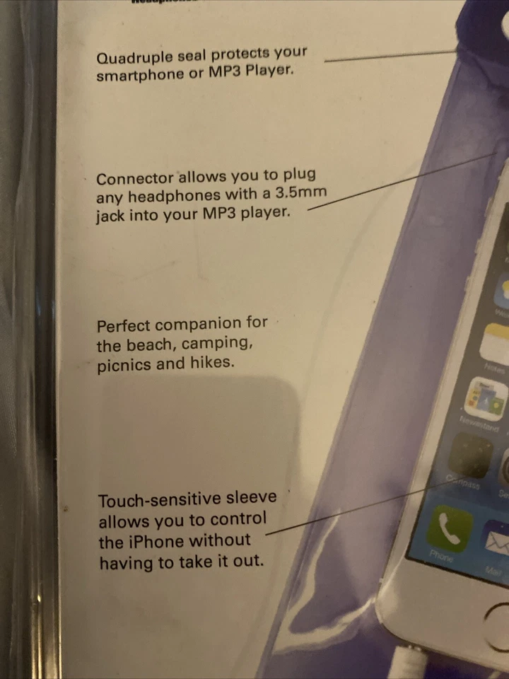 Bolsa transparente resistente al agua DryPro para iPhones/Smartphones y reproductores de MP3 - NUEVA EN PAQUETE Foto 4 de 4