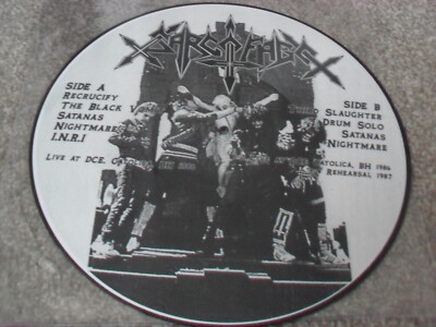 SARCOFAGO -INVONKING THE BLACK VOMIT OF HELL- VERY RARE LP VINYL PICTURE DISC MT