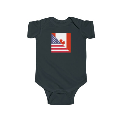 Canadian American Flag Baby Bodysuit Canada USA Newborn Clothes