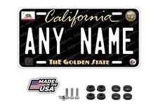 Custom Black California Personalized Novelty Car Auto License Plate Any Name
