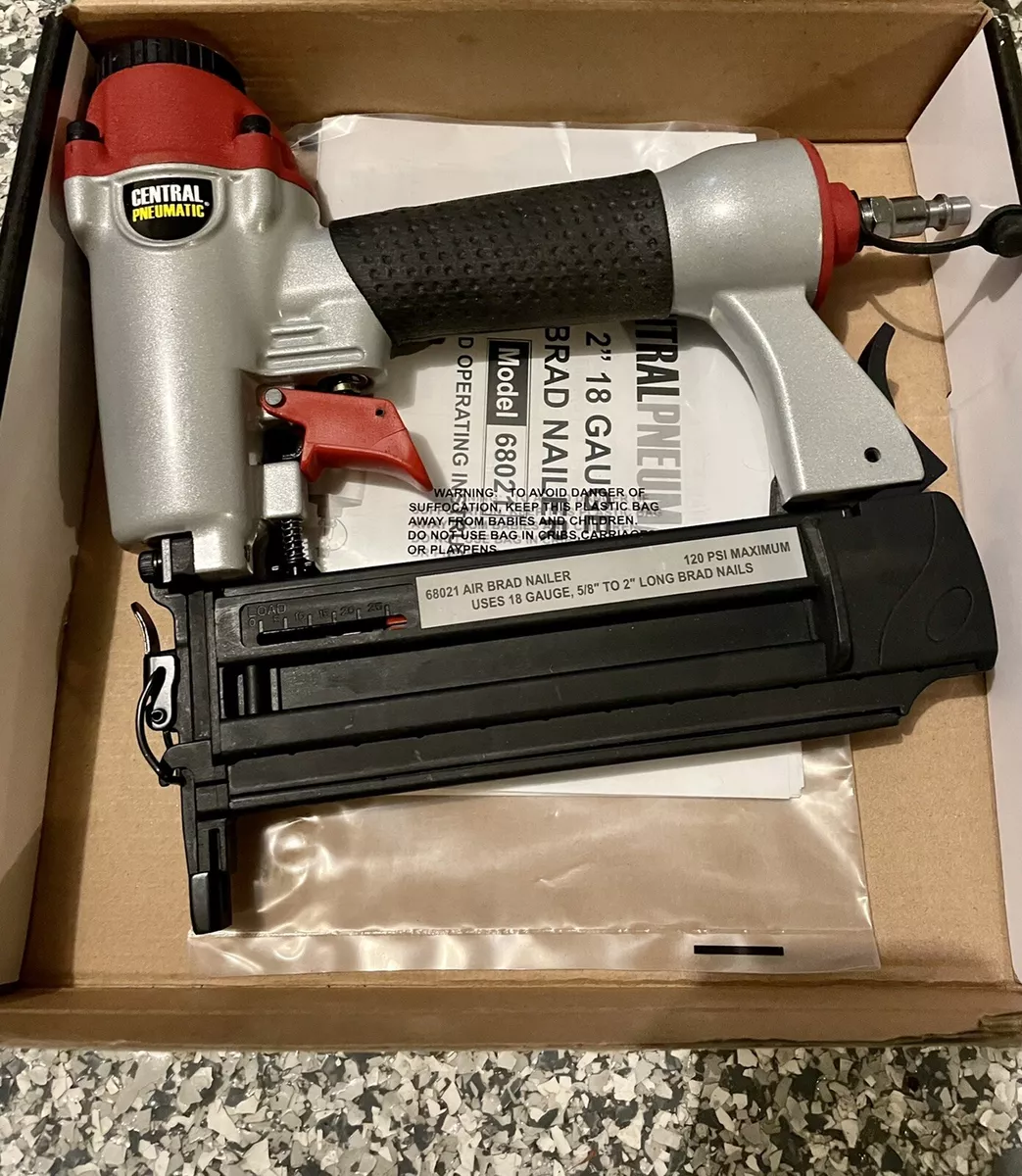 Central Pneumatic 18 Gauge Brad Nailer 68021 with 5000 Slight Head Brads