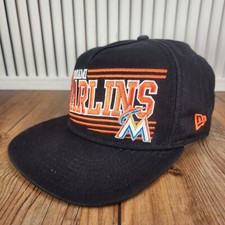 Miami Marlins New Era 9fifty Hat Cap Snapback Black MLB Baseball Team A-Frame