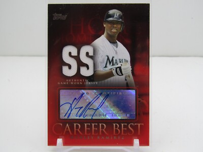 HANLEY RAMIREZ 2009 TOPPS GAME USED PATCH AUTOGRAPH AUTO! #18/50! FLORIDA MARLIN