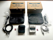 2 Tascam Dr-10l Digital Recorders + Lavalier Microphones. Black & White Models