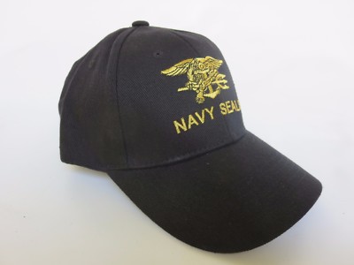 US Army Navy Seals Baseball Cap Black Insignia Eagle & Anchor USMC Marines Navy