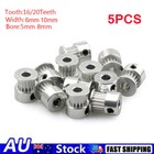 5X GT2 Timing Belt 16/20 Teeth Synchronous Pulley 6mm 10mm Bore Pulley CNC Drive