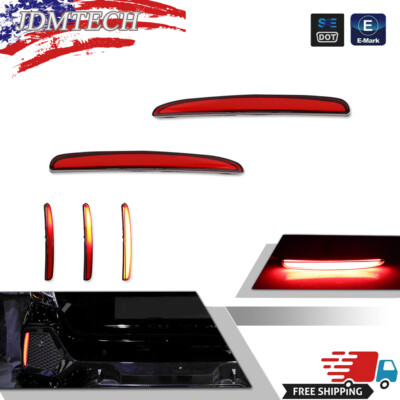 For 2017-2022 Honda Civic Hatchback Red LED Signal Tail Lights Brake Tail Lamps