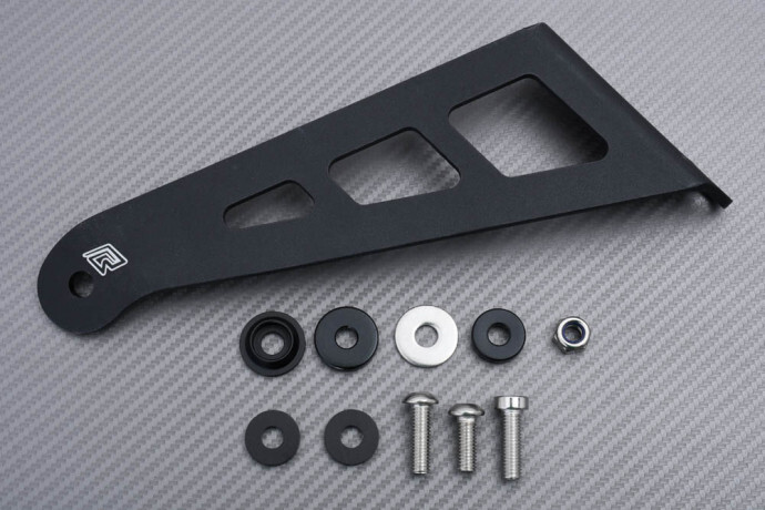 Support d'échappement en aluminium premium pour Aprilia RS 660 look racing noir