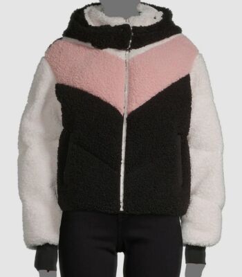 $995 Moose Knuckles Women's Black/Ivory Elmont Sherpa Puffer