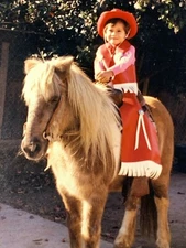 C1) Photo Photograph Boy Cowboy Red Pony Horse