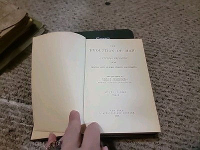 1896, The Evolution of Man.. Human Ontology  by Ernst Haeckel Volume II 