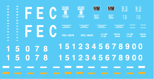 O Scale - FEC Ortner Open Hopper Large Lettering Decal
