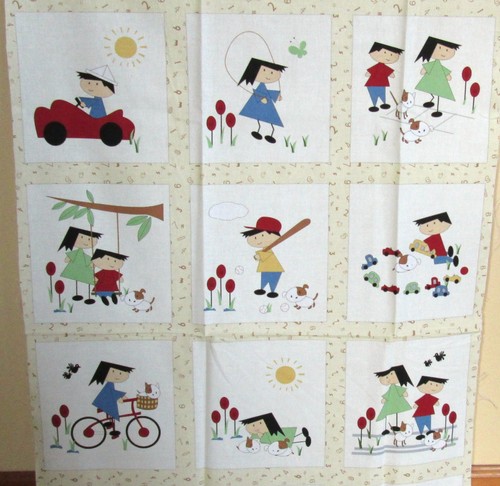 1 Adorable "Vintage Play" Cotton Fabric Quilting/Wallhanging Panel - Picture 2 of 3