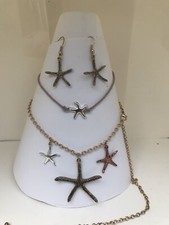 starfish necklace bracelet and earrings set