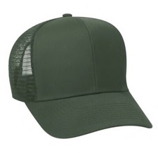 NEW DARK GREEN CAP HAT 6 PANEL MESH MID PROFILE TRUCKER SNAPBACK STRUCTURED