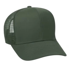 NEW DARK GREEN CAP HAT 6 PANEL MESH MID PROFILE TRUCKER SNAPBACK STRUCTURED