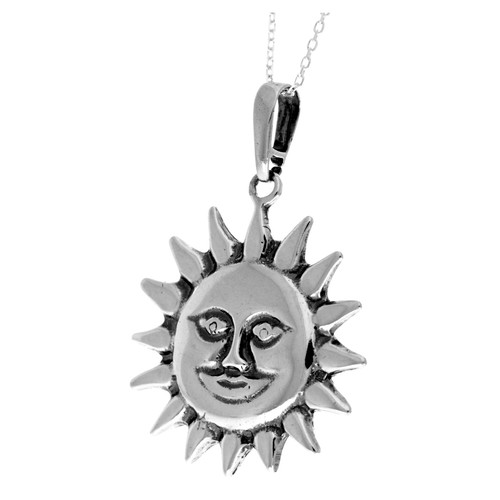 925 Steling Plata Clásico Sol Colgante - KSP160 - Imagen 2 de 6