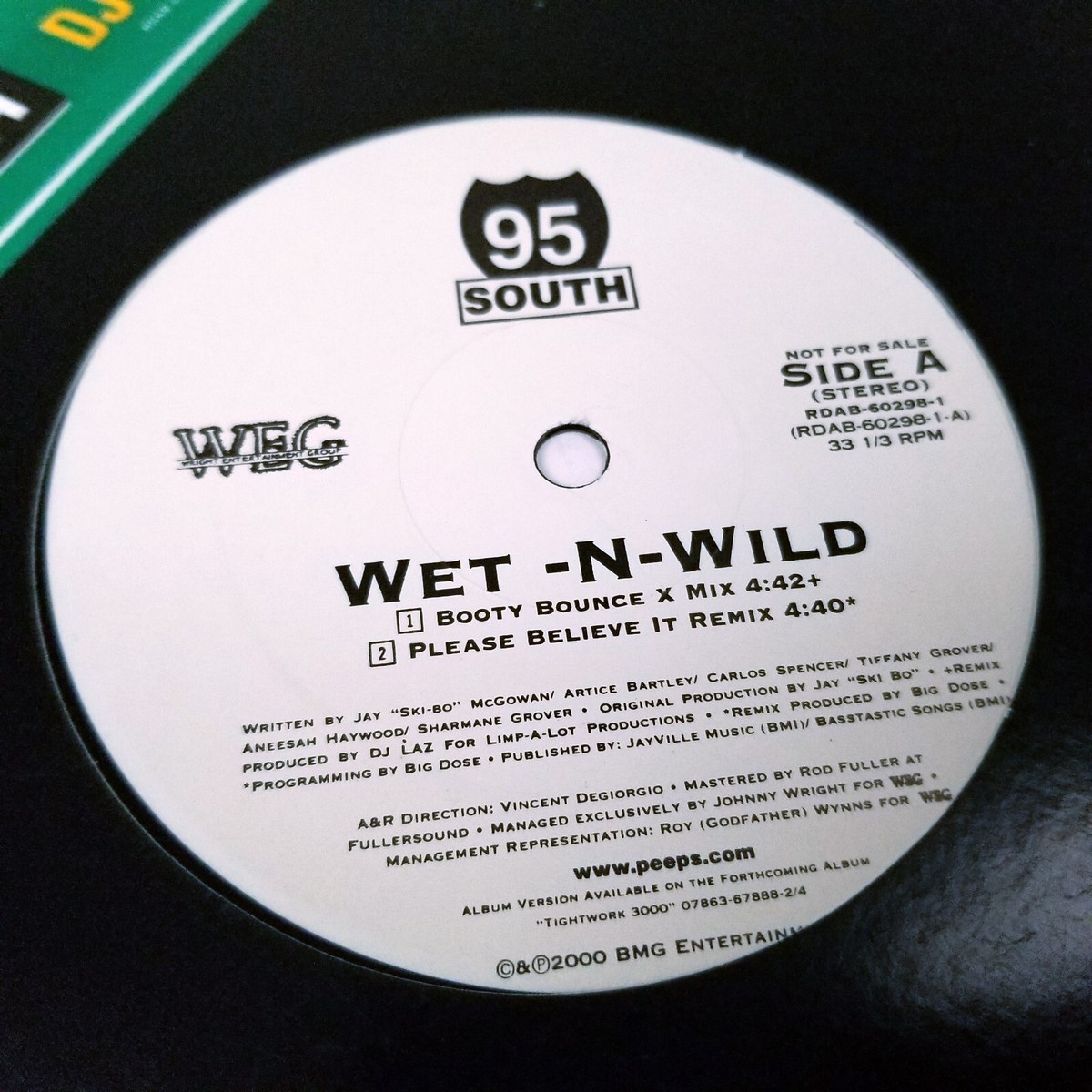 Wet-N-Wild Booty Bounce Remix DJ LAZ Hip Hop Rap 2000 Vinyl Record