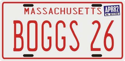 Boston Red Sox Rookie Wade Boggs 1982 License plate