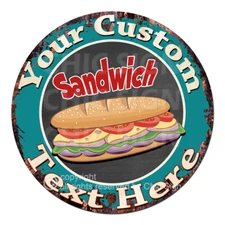 CP-0166 ANY NAME'S Custom Personalized Sandwich Food Metal Sign Decor Gift idea
