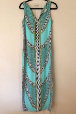 NEW Mara Hoffman COLUMN SHIFT MIDI Dress in SHIELDS BLUE Tribal Summer Size  2 | eBay