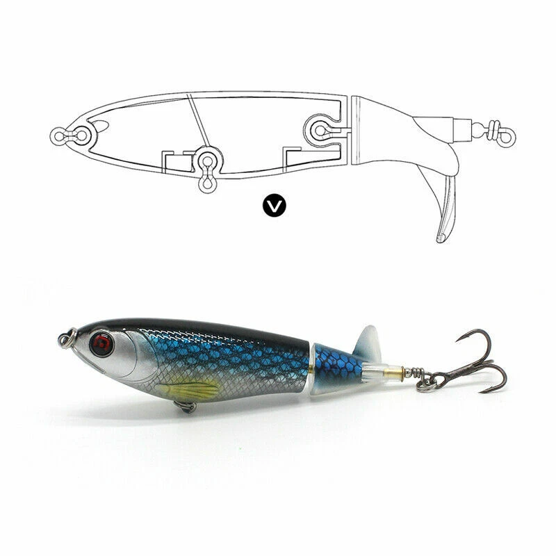 Whopper Plopper 90 style 105mm 17g Topwater Popper Fishing Lure-Lot of 10 colors - Image 4 of 4