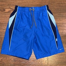 Nike costume da bagno uomo piccolo tavola pantaloncino fodera bagno tasca blu nero