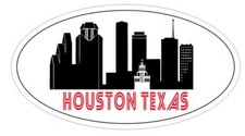 Houston Texas Oval Bumper Sticker or Helmet Sticker D5530